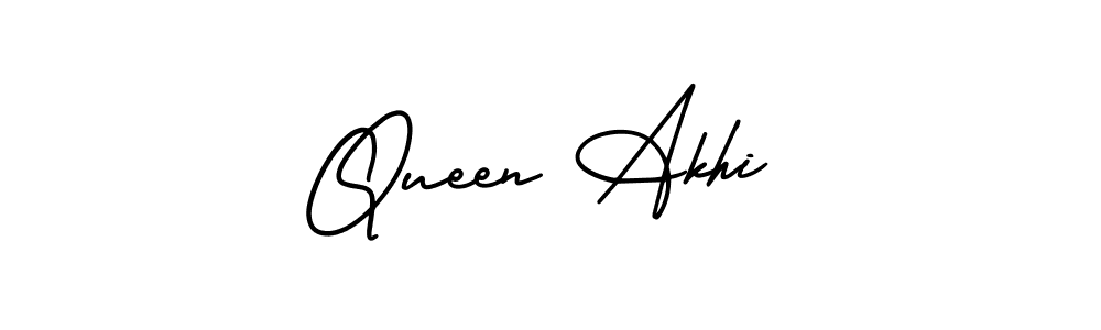 How to make Queen Akhi signature? AmerikaSignatureDemo-Regular is a professional autograph style. Create handwritten signature for Queen Akhi name. Queen Akhi signature style 3 images and pictures png