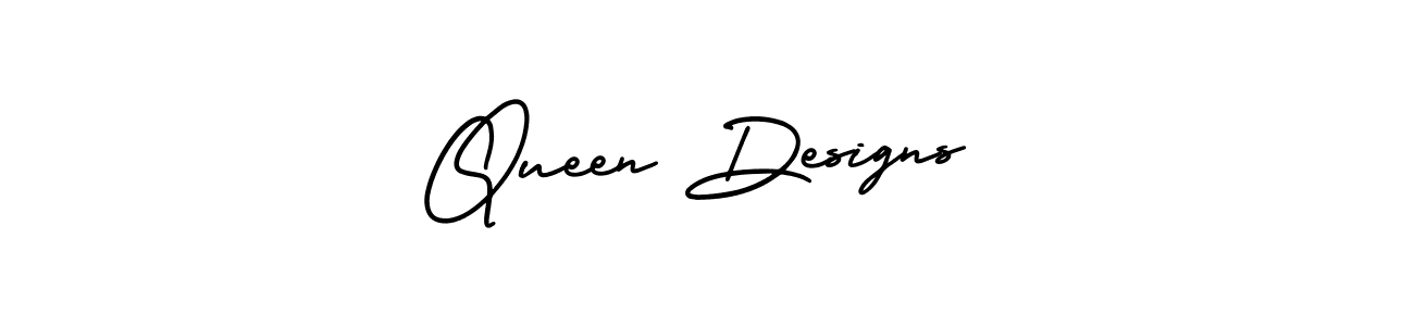 Use a signature maker to create a handwritten signature online. With this signature software, you can design (AmerikaSignatureDemo-Regular) your own signature for name Queen Designs. Queen Designs signature style 3 images and pictures png