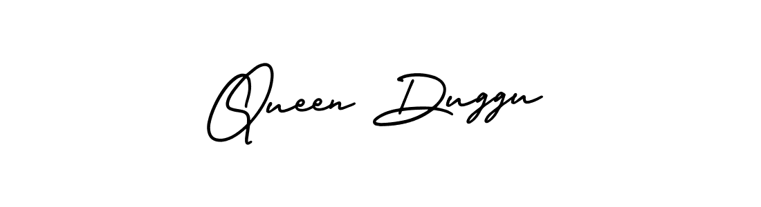 The best way (AmerikaSignatureDemo-Regular) to make a short signature is to pick only two or three words in your name. The name Queen Duggu include a total of six letters. For converting this name. Queen Duggu signature style 3 images and pictures png