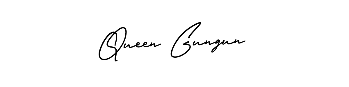 You should practise on your own different ways (AmerikaSignatureDemo-Regular) to write your name (Queen Gungun) in signature. don't let someone else do it for you. Queen Gungun signature style 3 images and pictures png