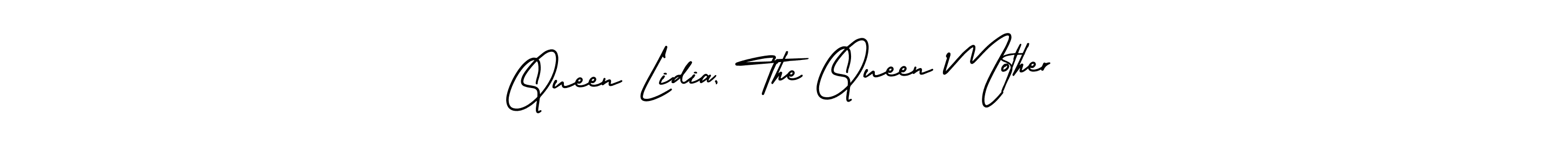 Queen Lidia, The Queen Mother stylish signature style. Best Handwritten Sign (AmerikaSignatureDemo-Regular) for my name. Handwritten Signature Collection Ideas for my name Queen Lidia, The Queen Mother. Queen Lidia, The Queen Mother signature style 3 images and pictures png