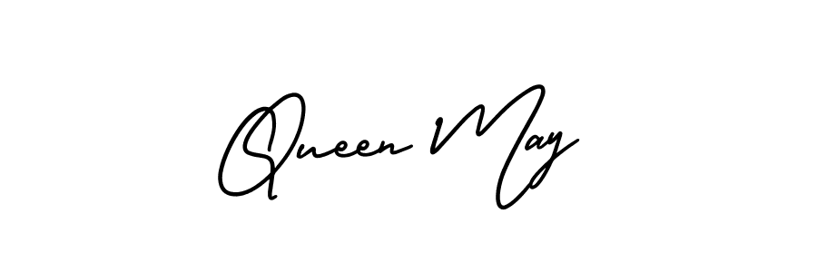 Queen May stylish signature style. Best Handwritten Sign (AmerikaSignatureDemo-Regular) for my name. Handwritten Signature Collection Ideas for my name Queen May. Queen May signature style 3 images and pictures png