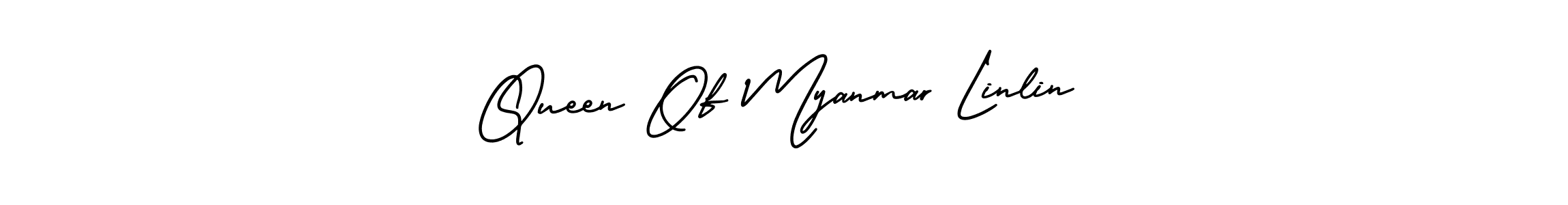 It looks lik you need a new signature style for name Queen Of Myanmar Linlin. Design unique handwritten (AmerikaSignatureDemo-Regular) signature with our free signature maker in just a few clicks. Queen Of Myanmar Linlin signature style 3 images and pictures png