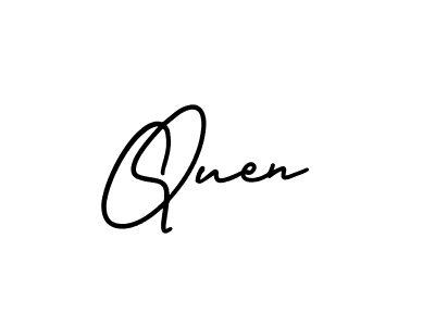 Use a signature maker to create a handwritten signature online. With this signature software, you can design (AmerikaSignatureDemo-Regular) your own signature for name Quen. Quen signature style 3 images and pictures png