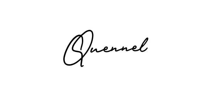 Quennel stylish signature style. Best Handwritten Sign (AmerikaSignatureDemo-Regular) for my name. Handwritten Signature Collection Ideas for my name Quennel. Quennel signature style 3 images and pictures png