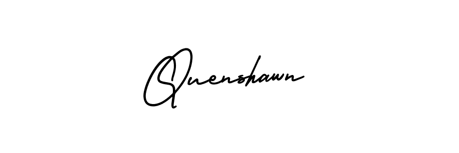 You should practise on your own different ways (AmerikaSignatureDemo-Regular) to write your name (Quenshawn) in signature. don't let someone else do it for you. Quenshawn signature style 3 images and pictures png