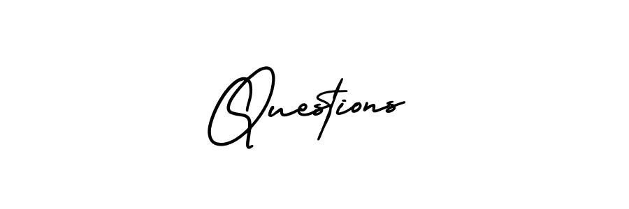 How to make Questions name signature. Use AmerikaSignatureDemo-Regular style for creating short signs online. This is the latest handwritten sign. Questions signature style 3 images and pictures png