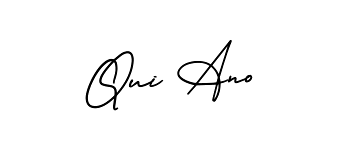 Make a short Qui Ano signature style. Manage your documents anywhere anytime using AmerikaSignatureDemo-Regular. Create and add eSignatures, submit forms, share and send files easily. Qui Ano signature style 3 images and pictures png