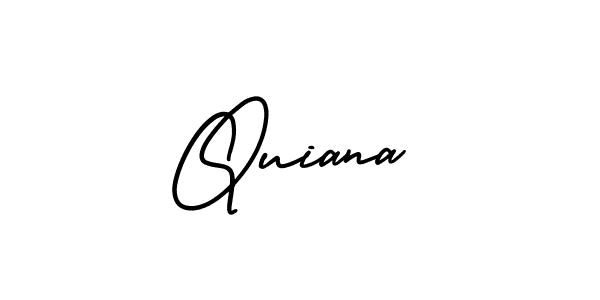 Quiana stylish signature style. Best Handwritten Sign (AmerikaSignatureDemo-Regular) for my name. Handwritten Signature Collection Ideas for my name Quiana. Quiana signature style 3 images and pictures png