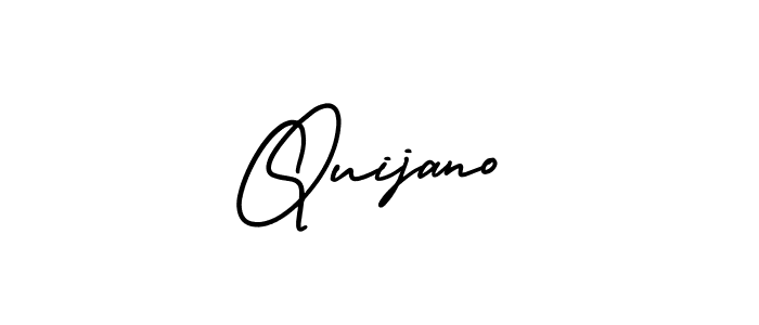 Quijano stylish signature style. Best Handwritten Sign (AmerikaSignatureDemo-Regular) for my name. Handwritten Signature Collection Ideas for my name Quijano. Quijano signature style 3 images and pictures png