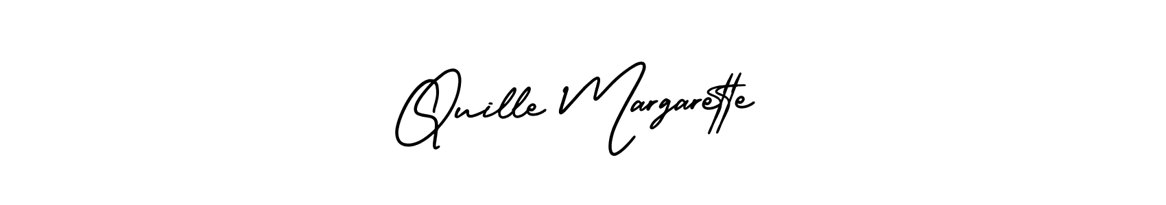 How to make Quille Margarette signature? AmerikaSignatureDemo-Regular is a professional autograph style. Create handwritten signature for Quille Margarette name. Quille Margarette signature style 3 images and pictures png