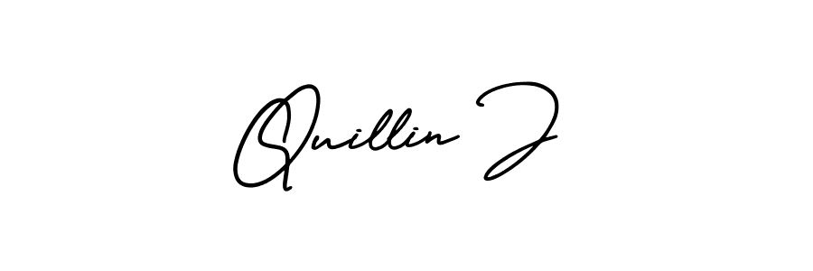 How to Draw Quillin J signature style? AmerikaSignatureDemo-Regular is a latest design signature styles for name Quillin J. Quillin J signature style 3 images and pictures png