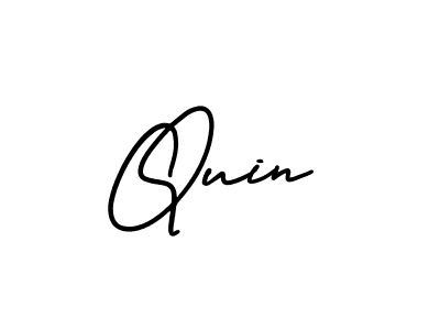 Quin stylish signature style. Best Handwritten Sign (AmerikaSignatureDemo-Regular) for my name. Handwritten Signature Collection Ideas for my name Quin. Quin signature style 3 images and pictures png