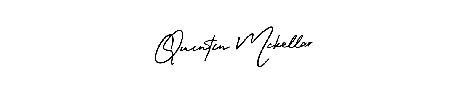 You should practise on your own different ways (AmerikaSignatureDemo-Regular) to write your name (Quintin Mckellar) in signature. don't let someone else do it for you. Quintin Mckellar signature style 3 images and pictures png