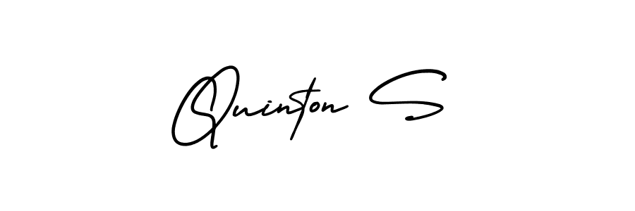 Quinton S stylish signature style. Best Handwritten Sign (AmerikaSignatureDemo-Regular) for my name. Handwritten Signature Collection Ideas for my name Quinton S. Quinton S signature style 3 images and pictures png