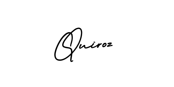 Use a signature maker to create a handwritten signature online. With this signature software, you can design (AmerikaSignatureDemo-Regular) your own signature for name Quiroz. Quiroz signature style 3 images and pictures png