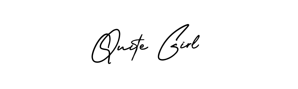 Create a beautiful signature design for name Quite Girl. With this signature (AmerikaSignatureDemo-Regular) fonts, you can make a handwritten signature for free. Quite Girl signature style 3 images and pictures png