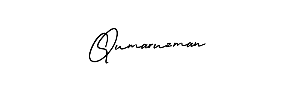 How to make Qumaruzman signature? AmerikaSignatureDemo-Regular is a professional autograph style. Create handwritten signature for Qumaruzman name. Qumaruzman signature style 3 images and pictures png