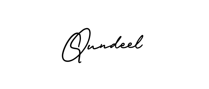 Use a signature maker to create a handwritten signature online. With this signature software, you can design (AmerikaSignatureDemo-Regular) your own signature for name Qundeel. Qundeel signature style 3 images and pictures png