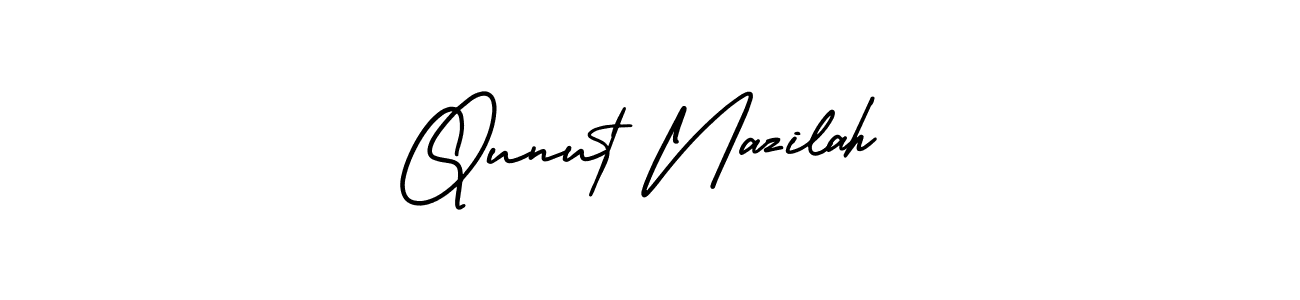 Design your own signature with our free online signature maker. With this signature software, you can create a handwritten (AmerikaSignatureDemo-Regular) signature for name Qunut Nazilah. Qunut Nazilah signature style 3 images and pictures png