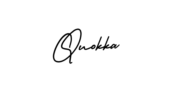 How to make Quokka name signature. Use AmerikaSignatureDemo-Regular style for creating short signs online. This is the latest handwritten sign. Quokka signature style 3 images and pictures png
