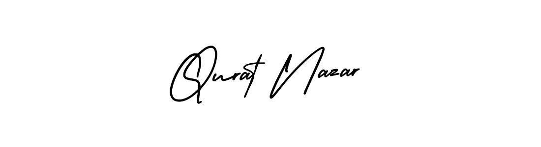 You should practise on your own different ways (AmerikaSignatureDemo-Regular) to write your name (Qurat Nazar) in signature. don't let someone else do it for you. Qurat Nazar signature style 3 images and pictures png