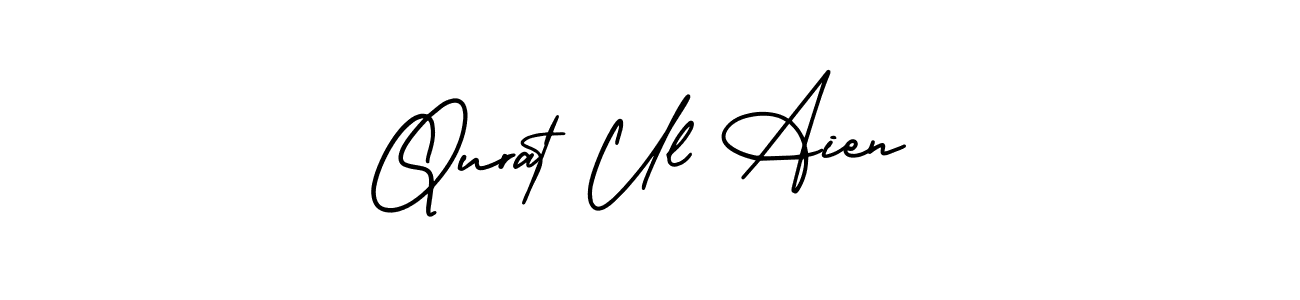 Qurat Ul Aien stylish signature style. Best Handwritten Sign (AmerikaSignatureDemo-Regular) for my name. Handwritten Signature Collection Ideas for my name Qurat Ul Aien. Qurat Ul Aien signature style 3 images and pictures png