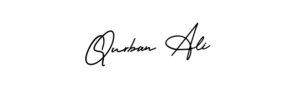 The best way (AmerikaSignatureDemo-Regular) to make a short signature is to pick only two or three words in your name. The name Qurban Ali include a total of six letters. For converting this name. Qurban Ali signature style 3 images and pictures png