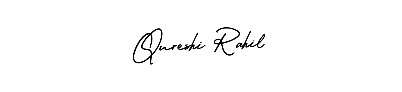 It looks lik you need a new signature style for name Qureshi Rahil. Design unique handwritten (AmerikaSignatureDemo-Regular) signature with our free signature maker in just a few clicks. Qureshi Rahil signature style 3 images and pictures png