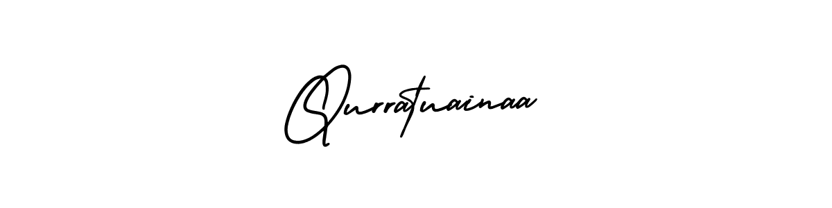 Design your own signature with our free online signature maker. With this signature software, you can create a handwritten (AmerikaSignatureDemo-Regular) signature for name Qurratuainaa. Qurratuainaa signature style 3 images and pictures png