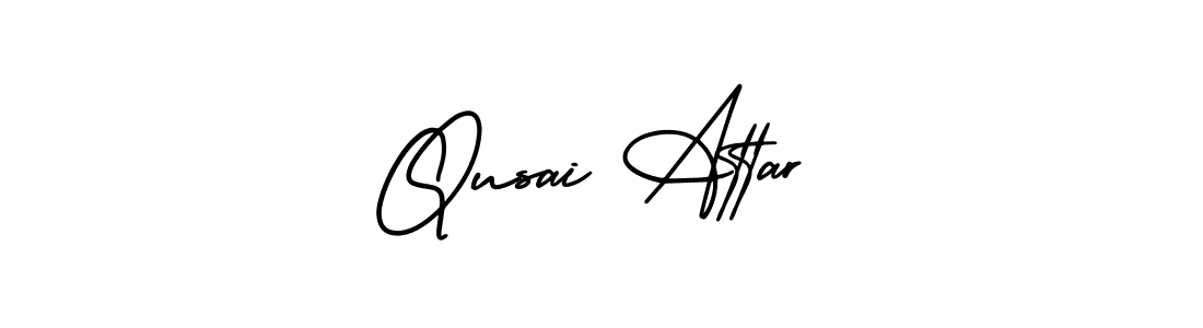 Make a beautiful signature design for name Qusai Attar. With this signature (AmerikaSignatureDemo-Regular) style, you can create a handwritten signature for free. Qusai Attar signature style 3 images and pictures png