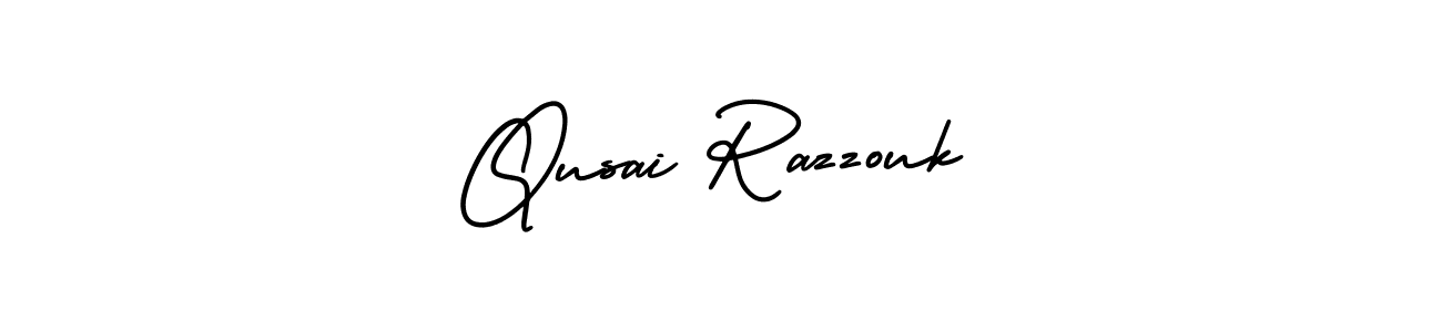if you are searching for the best signature style for your name Qusai Razzouk. so please give up your signature search. here we have designed multiple signature styles  using AmerikaSignatureDemo-Regular. Qusai Razzouk signature style 3 images and pictures png
