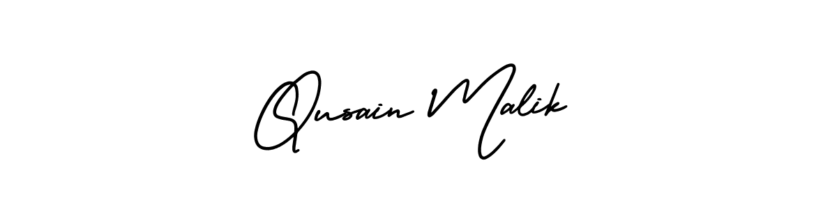 How to make Qusain Malik name signature. Use AmerikaSignatureDemo-Regular style for creating short signs online. This is the latest handwritten sign. Qusain Malik signature style 3 images and pictures png