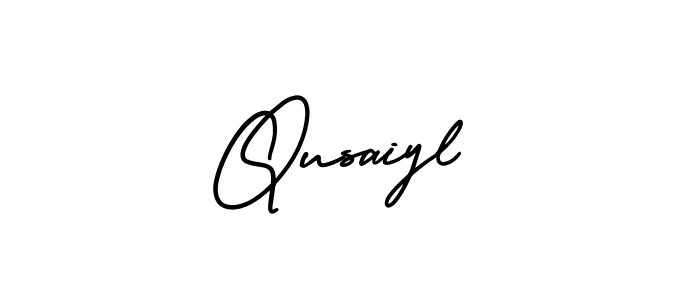 Qusaiyl stylish signature style. Best Handwritten Sign (AmerikaSignatureDemo-Regular) for my name. Handwritten Signature Collection Ideas for my name Qusaiyl. Qusaiyl signature style 3 images and pictures png