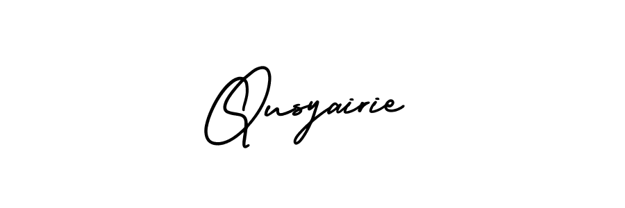 It looks lik you need a new signature style for name Qusyairie. Design unique handwritten (AmerikaSignatureDemo-Regular) signature with our free signature maker in just a few clicks. Qusyairie signature style 3 images and pictures png