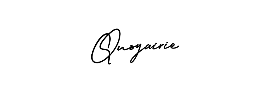 It looks lik you need a new signature style for name Qusyairie. Design unique handwritten (AmerikaSignatureDemo-Regular) signature with our free signature maker in just a few clicks. Qusyairie signature style 3 images and pictures png