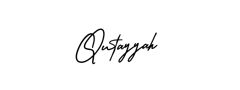 You should practise on your own different ways (AmerikaSignatureDemo-Regular) to write your name (Qutayyah) in signature. don't let someone else do it for you. Qutayyah signature style 3 images and pictures png