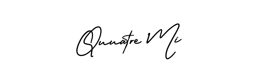 AmerikaSignatureDemo-Regular is a professional signature style that is perfect for those who want to add a touch of class to their signature. It is also a great choice for those who want to make their signature more unique. Get Quuatre Mi name to fancy signature for free. Quuatre Mi signature style 3 images and pictures png