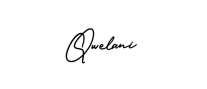 How to make Qwelani signature? AmerikaSignatureDemo-Regular is a professional autograph style. Create handwritten signature for Qwelani name. Qwelani signature style 3 images and pictures png