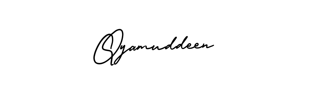 Make a beautiful signature design for name Qyamuddeen. With this signature (AmerikaSignatureDemo-Regular) style, you can create a handwritten signature for free. Qyamuddeen signature style 3 images and pictures png