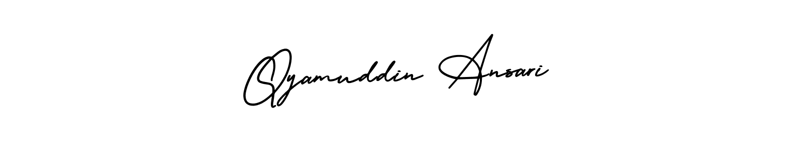 Make a beautiful signature design for name Qyamuddin Ansari. With this signature (AmerikaSignatureDemo-Regular) style, you can create a handwritten signature for free. Qyamuddin Ansari signature style 3 images and pictures png