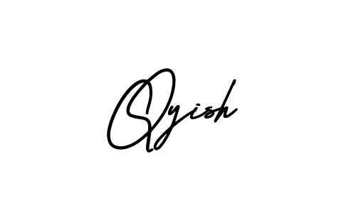You should practise on your own different ways (AmerikaSignatureDemo-Regular) to write your name (Qyish) in signature. don't let someone else do it for you. Qyish signature style 3 images and pictures png