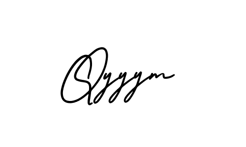 How to make Qyyym signature? AmerikaSignatureDemo-Regular is a professional autograph style. Create handwritten signature for Qyyym name. Qyyym signature style 3 images and pictures png