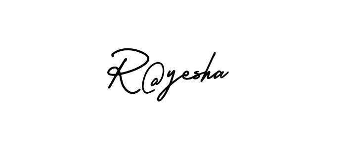 if you are searching for the best signature style for your name R@yesha. so please give up your signature search. here we have designed multiple signature styles  using AmerikaSignatureDemo-Regular. R@yesha signature style 3 images and pictures png