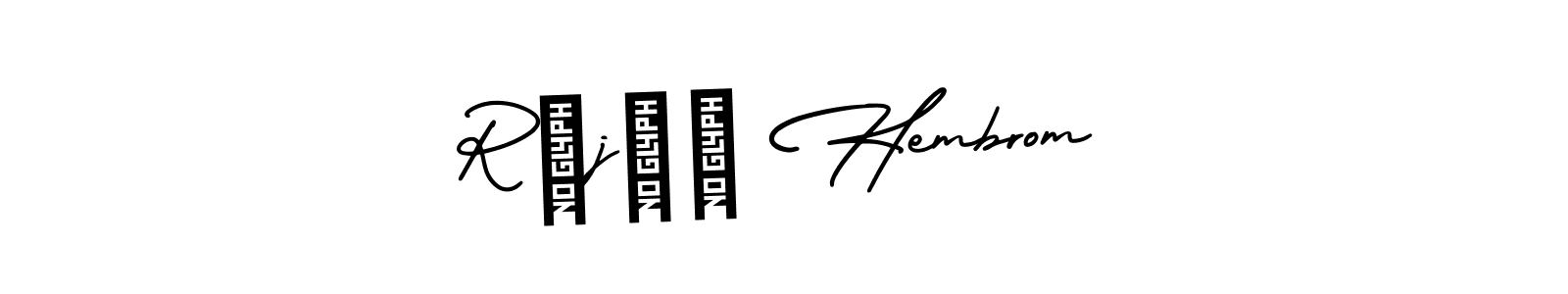 if you are searching for the best signature style for your name Rãjêñ Hembrom. so please give up your signature search. here we have designed multiple signature styles  using AmerikaSignatureDemo-Regular. Rãjêñ Hembrom signature style 3 images and pictures png