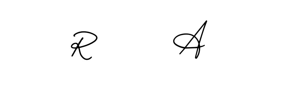 How to make R       A name signature. Use AmerikaSignatureDemo-Regular style for creating short signs online. This is the latest handwritten sign. R       A signature style 3 images and pictures png