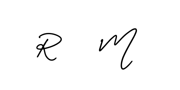 Create a beautiful signature design for name R    M. With this signature (AmerikaSignatureDemo-Regular) fonts, you can make a handwritten signature for free. R    M signature style 3 images and pictures png