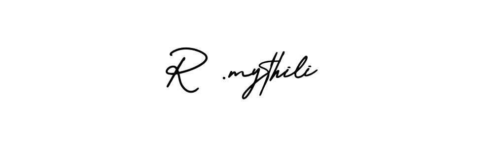 You should practise on your own different ways (AmerikaSignatureDemo-Regular) to write your name (R .mythili) in signature. don't let someone else do it for you. R .mythili signature style 3 images and pictures png