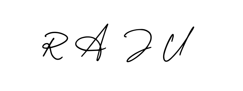 Design your own signature with our free online signature maker. With this signature software, you can create a handwritten (AmerikaSignatureDemo-Regular) signature for name R A  J U. R A  J U signature style 3 images and pictures png