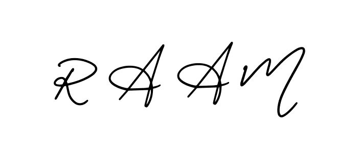 Make a beautiful signature design for name R A A M. With this signature (AmerikaSignatureDemo-Regular) style, you can create a handwritten signature for free. R A A M signature style 3 images and pictures png